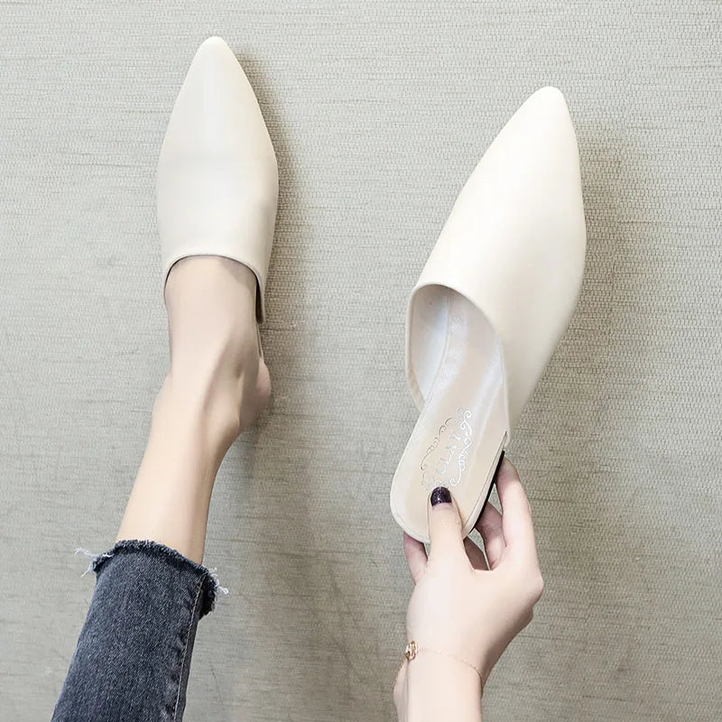 Women's Pointed Toe Flat Heel Slippers outdoor mules