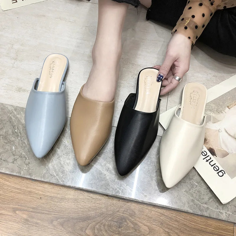 Women's Pointed Toe Flat Heel Slippers outdoor mules