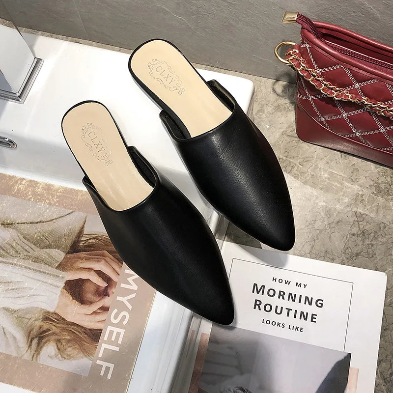 Women's Pointed Toe Flat Heel Slippers outdoor mules
