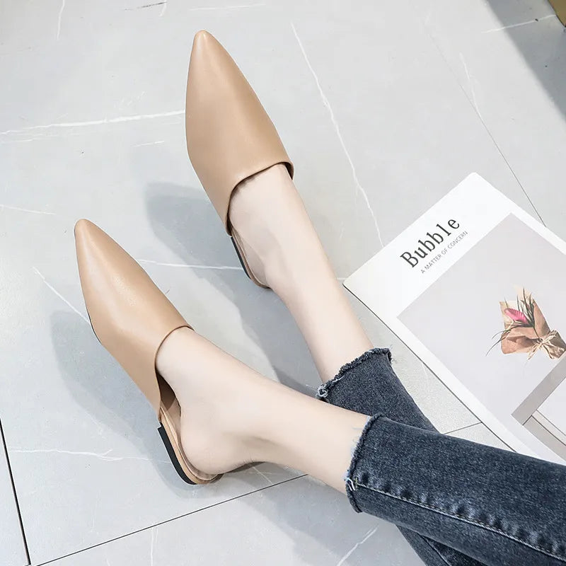 Women's Pointed Toe Flat Heel Slippers outdoor mules