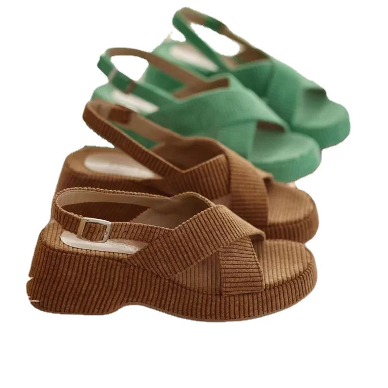 Women's Summer Platform Buckle Strap Casual Shoes