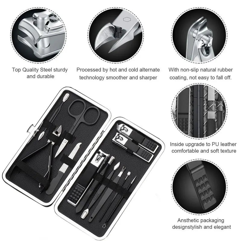 12PCS Stainless Steel Grooming Kit for Men