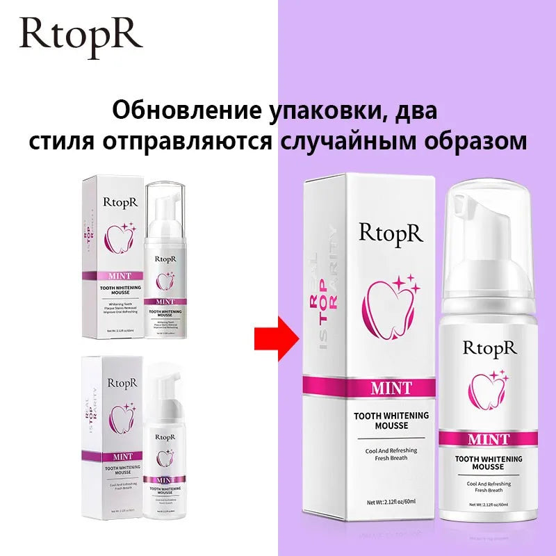 RtopR Mint Tooth Whitening Mousse Plaque Stains Removal