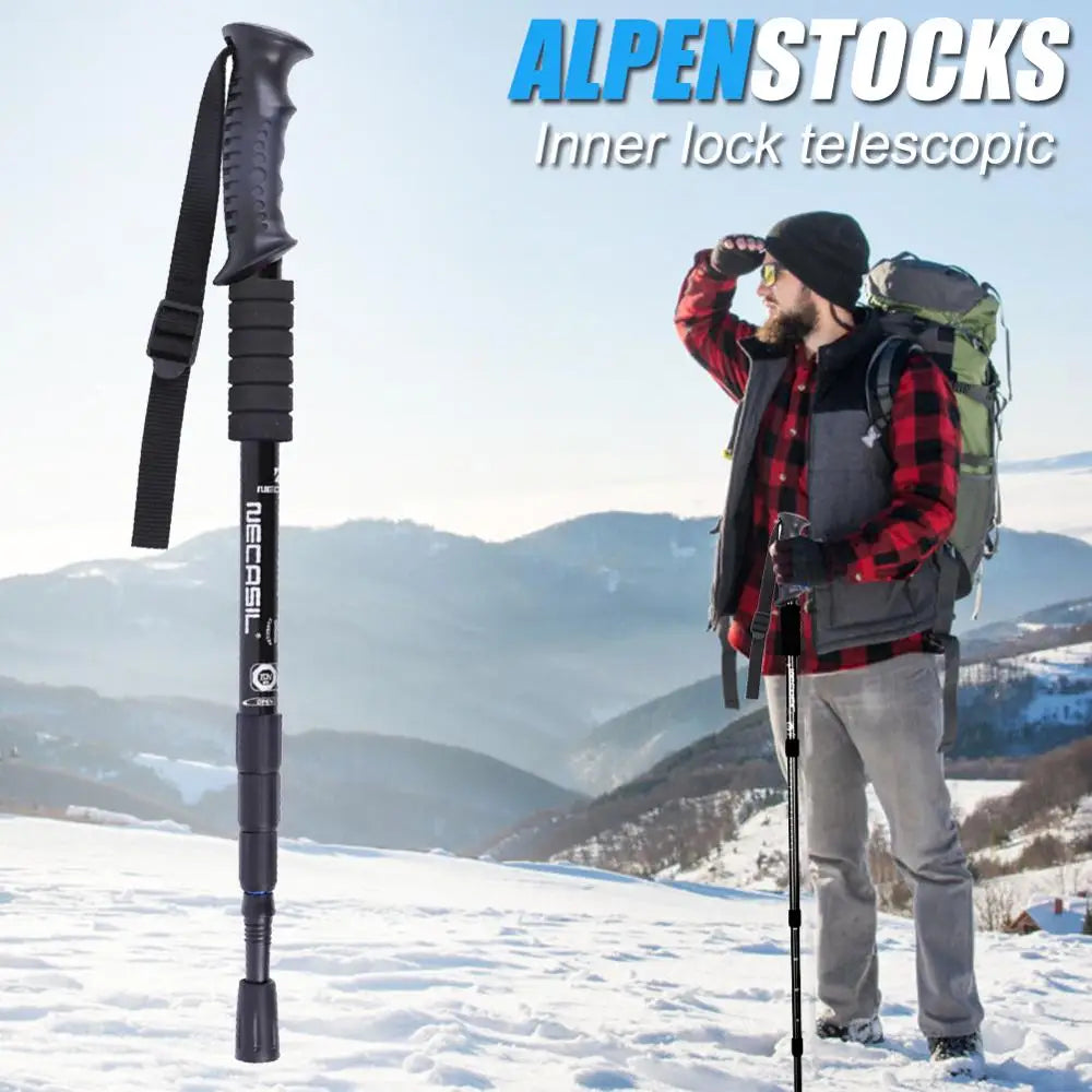 Ultralight Telescoping Walking, Stick Trekking Pole Aluminum Alloy