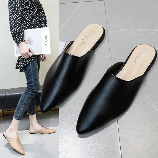 Women's Pointed Toe Flat Heel Slippers outdoor mules