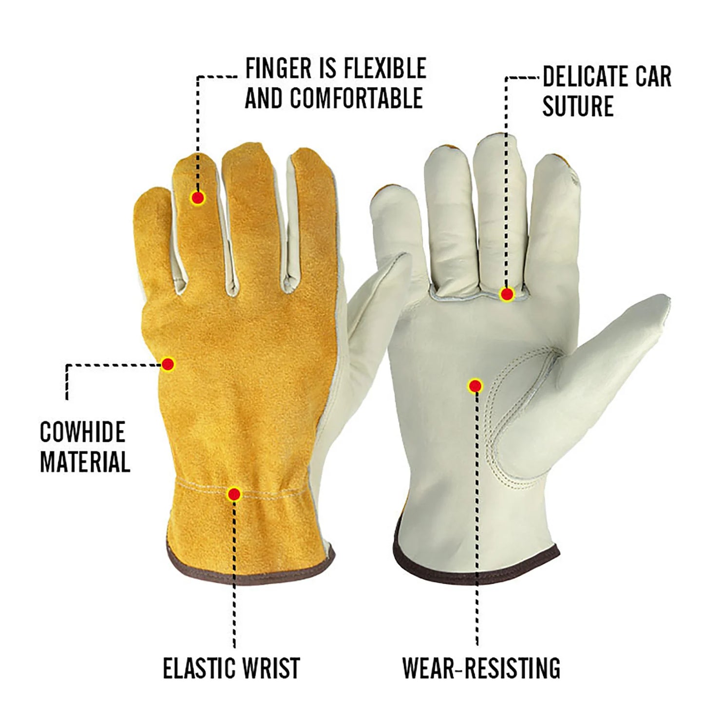 Gardening Gloves Stab-resistant Leather Work Gloves Waterproof