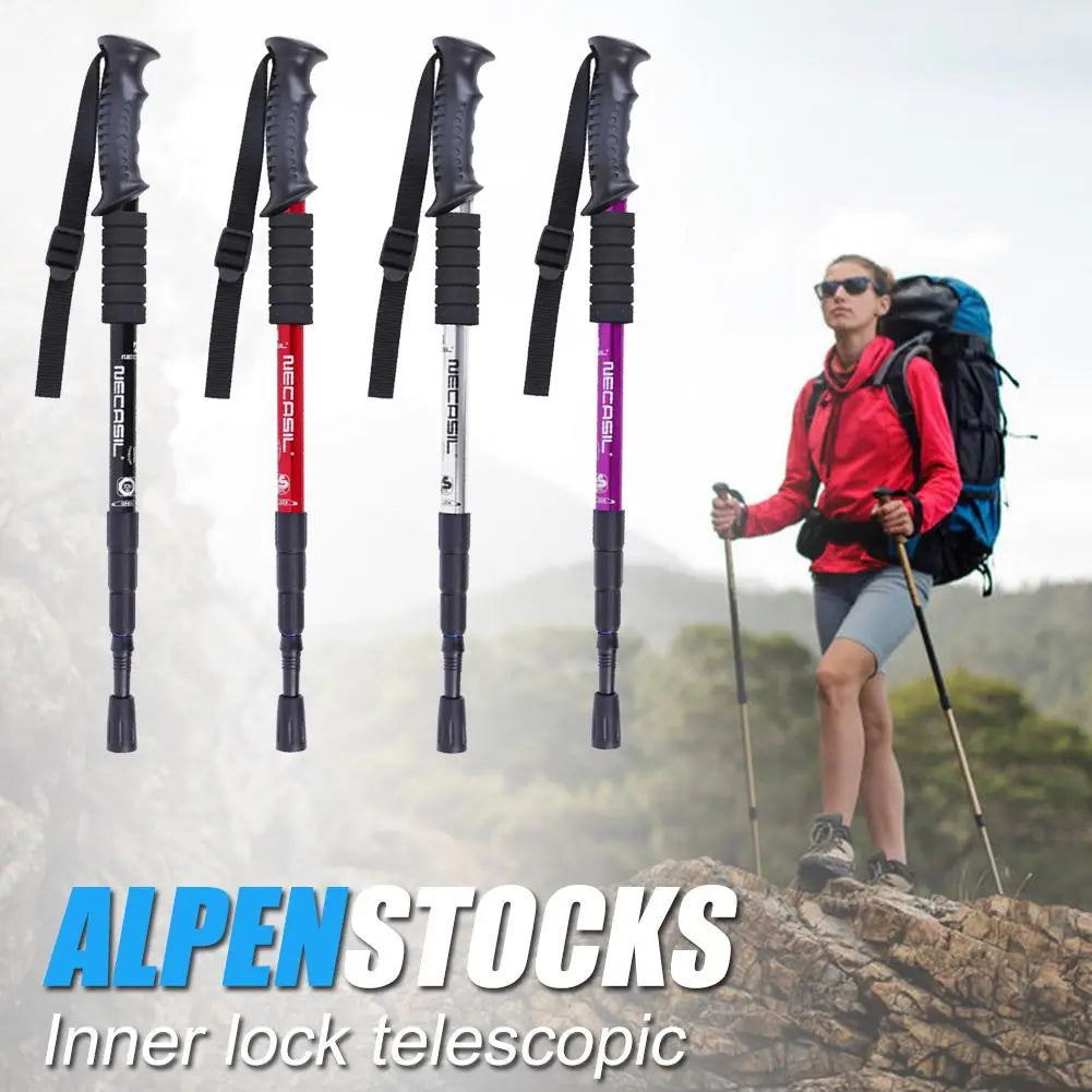 Ultralight Telescoping Walking, Stick Trekking Pole Aluminum Alloy