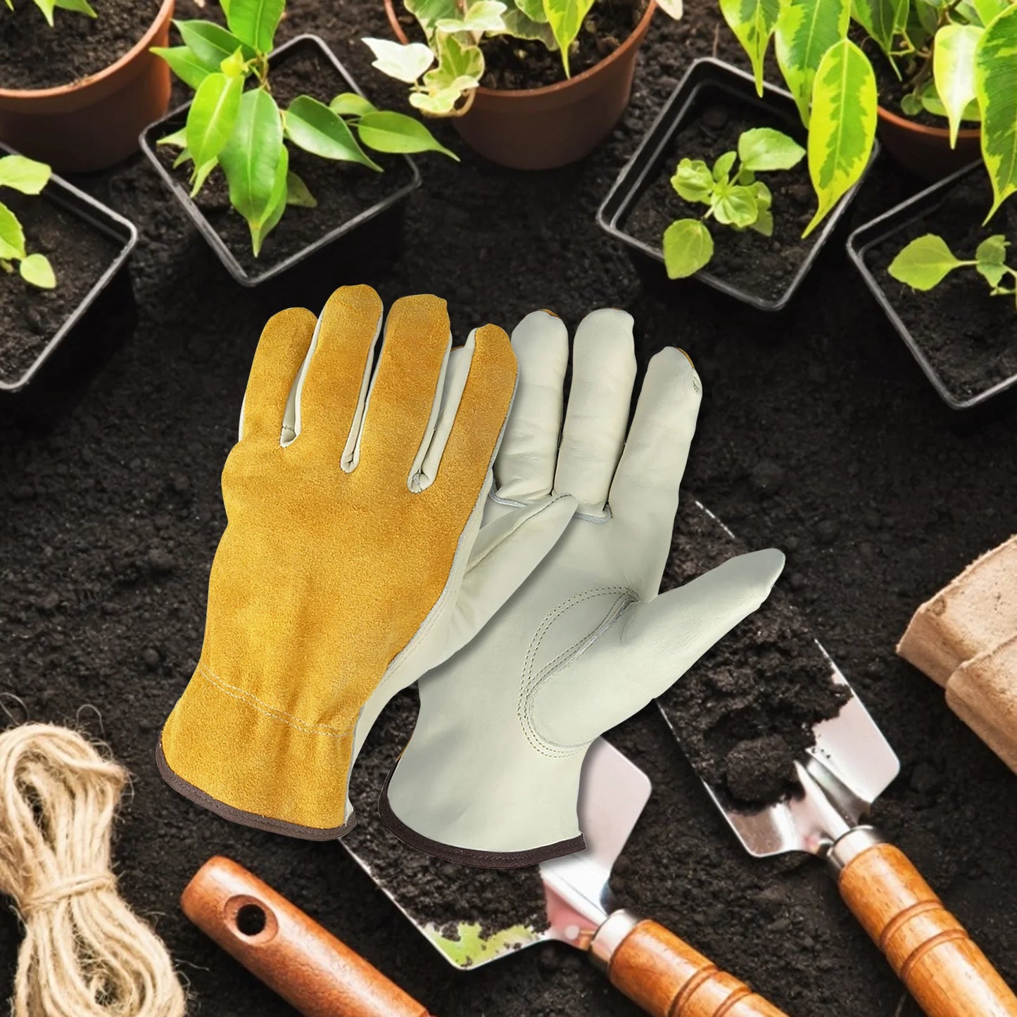 Gardening Gloves Stab-resistant Leather Work Gloves Waterproof