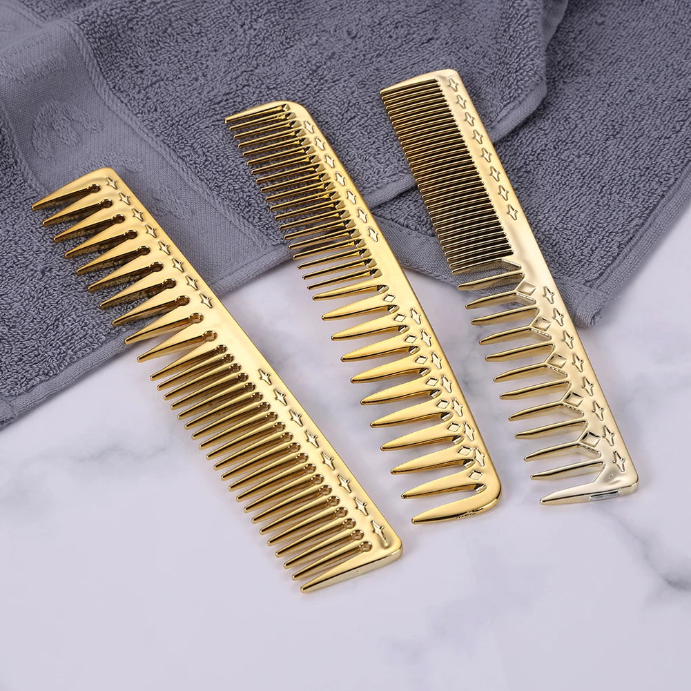 1pc Aluminum Plastic Metal Hairdressing Salon Combs Large Wide Tooth