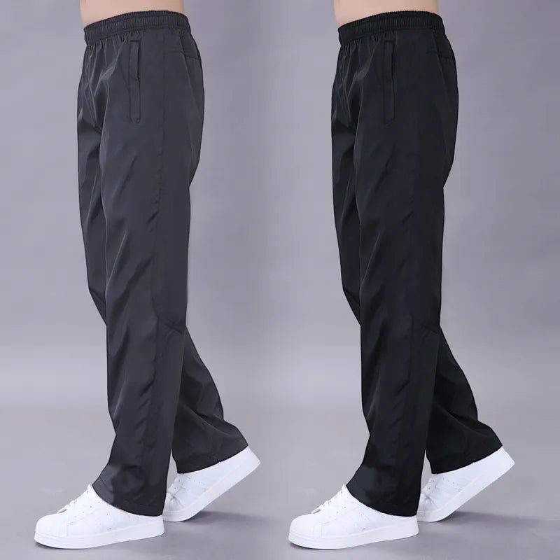 Men's  Breathable Elastic Waist Straight Wide Joggers