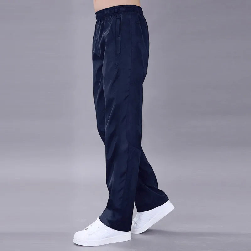 Men's  Breathable Elastic Waist Straight Wide Joggers