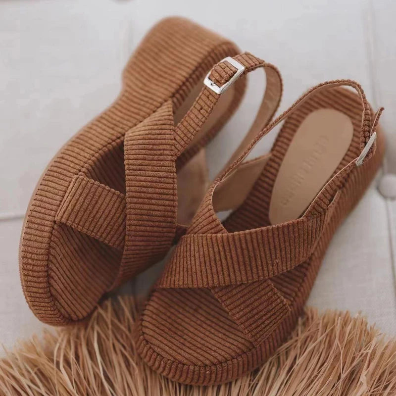 Women's Summer Platform Buckle Strap Casual Shoes