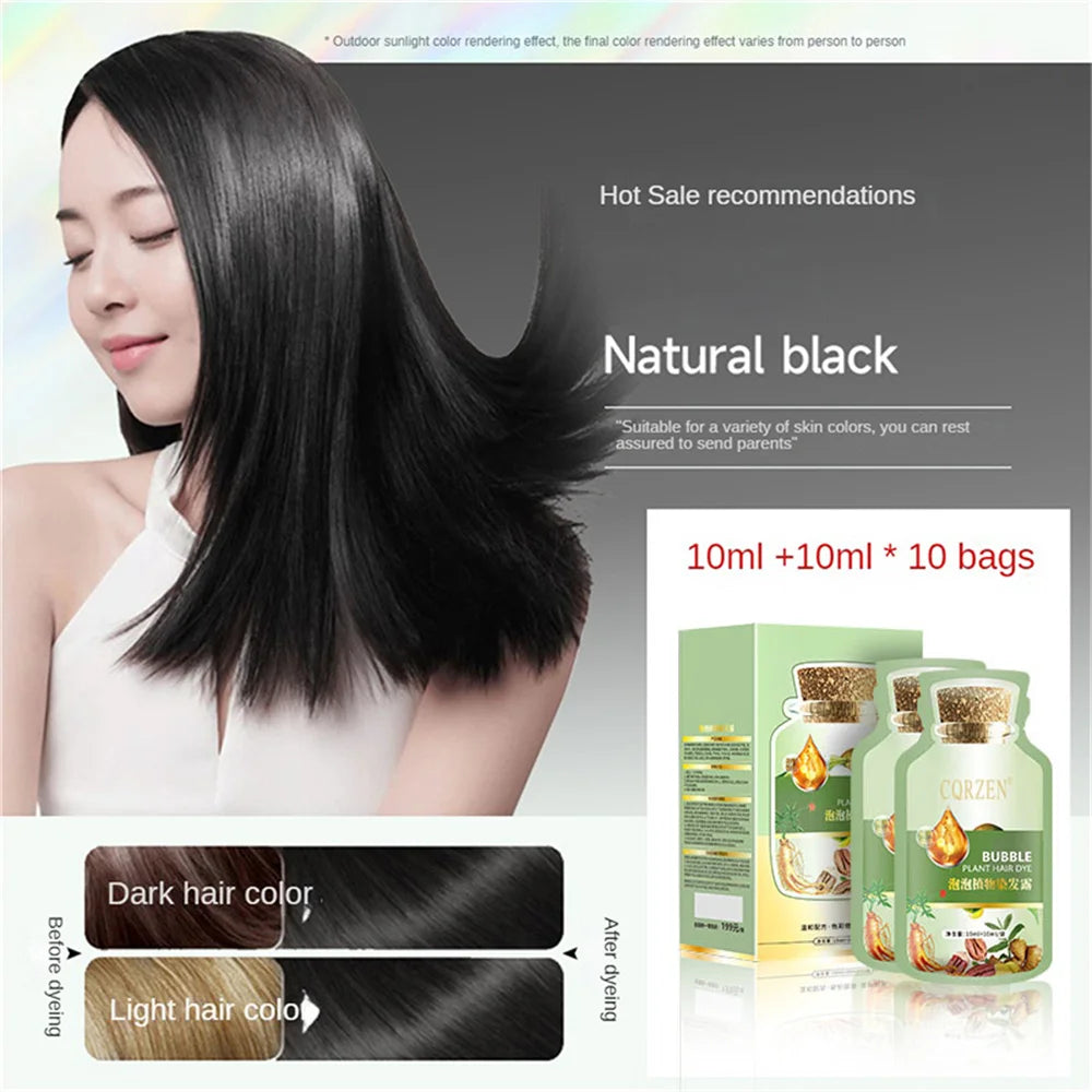 Natural, Organic, Non-toxic Bubble Hair Dye Gentle shine