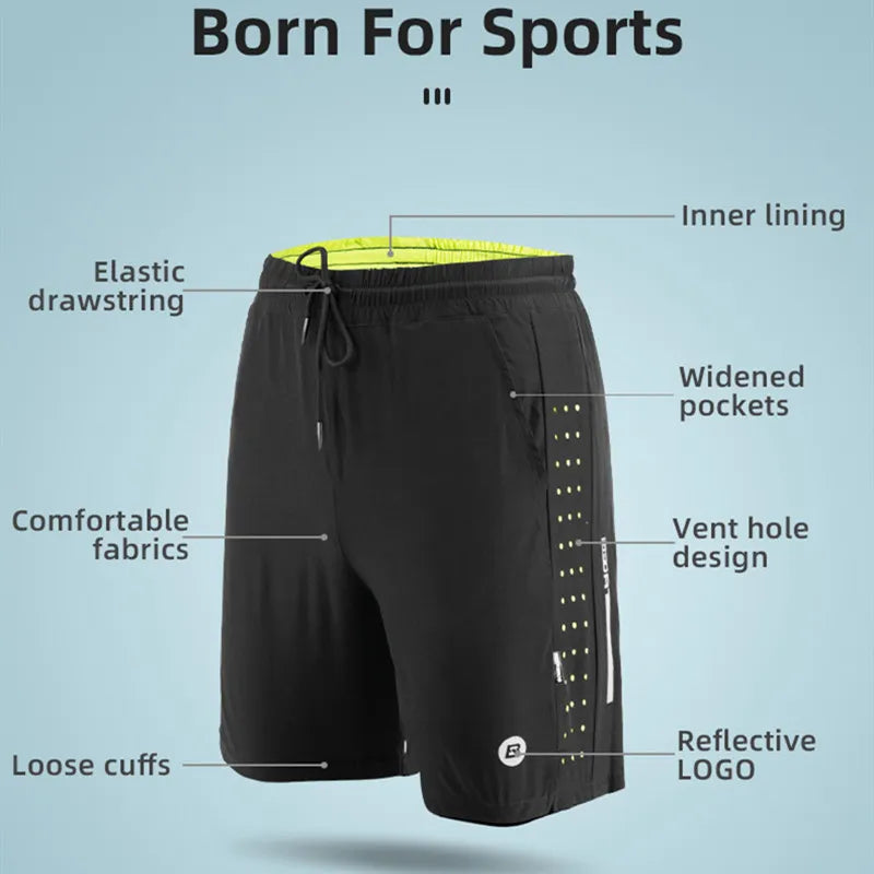 ROCKBROS Unisex Breathable Spandex Running/Gym/Cycling Shorts