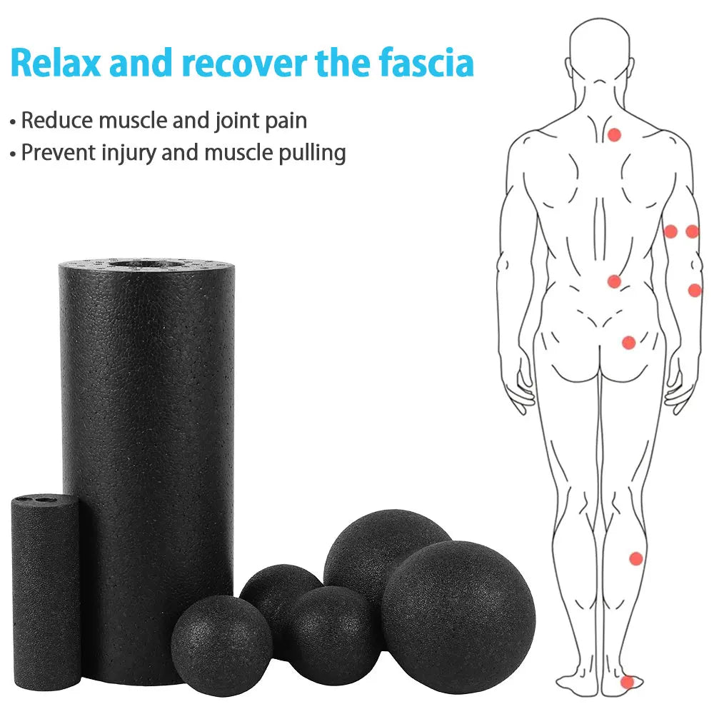 3/5pcs Yoga Massage Roller & Fitness Ball Set