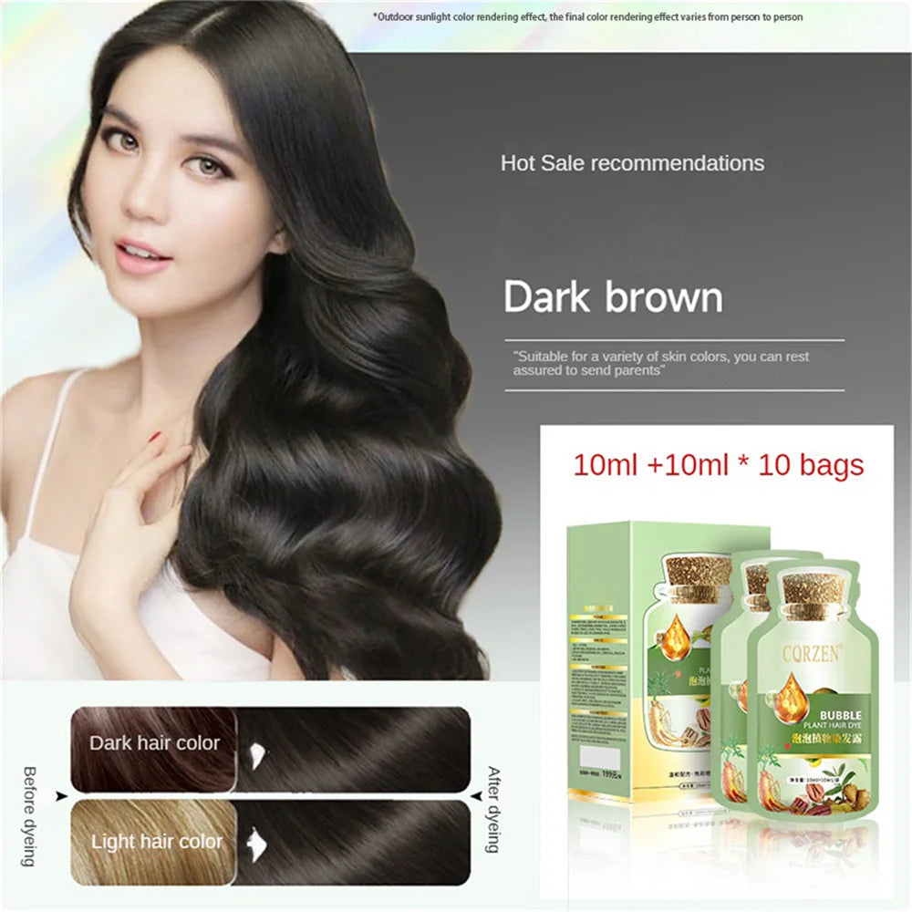 Natural, Organic, Non-toxic Bubble Hair Dye Gentle shine