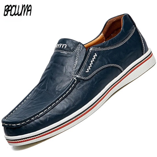 Men's Leather Casual Flats Moccasins Breathable Loafers