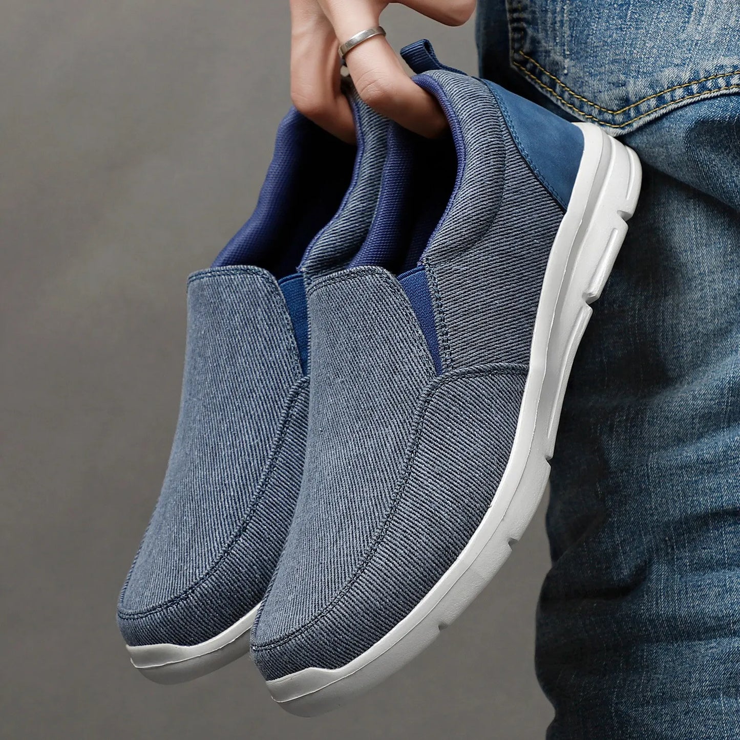 Canvas Shoes For Men, Breathable Comfortable Slip-On