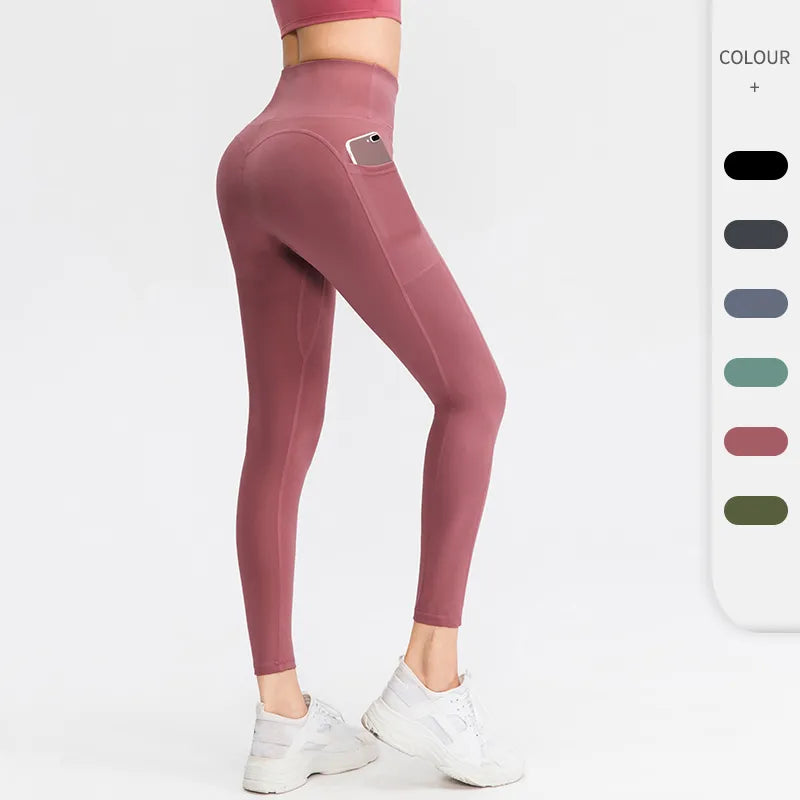 Women Yoga Pants High Waist Solid Colors Fitness