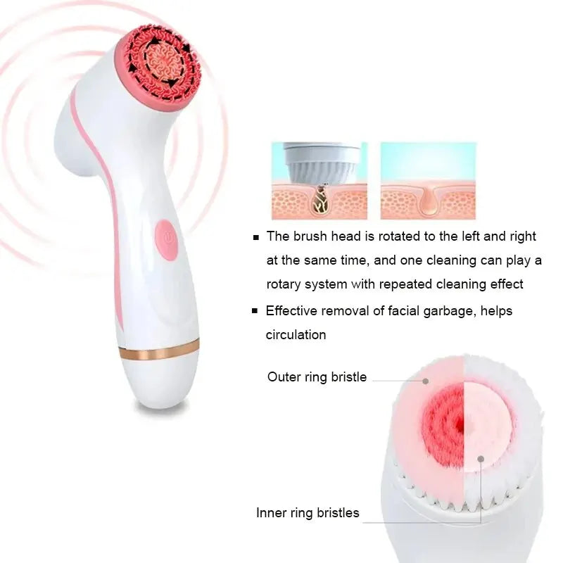 Ultrasonic Rotating 3 In 1 Face Tool Massager Blackhead Remover