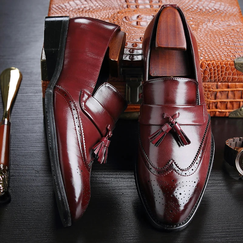 Factory leather casual formal dress shoes for men