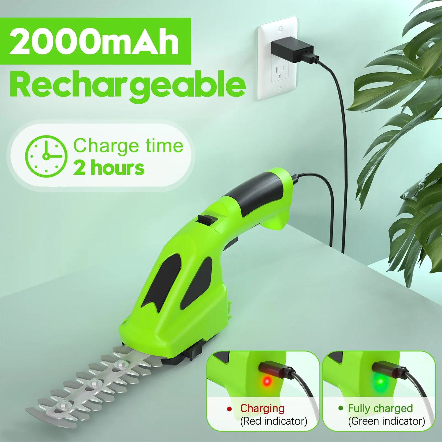 Cordless Trimmer Hand Held Grass Shear 7.2V Rechargeable Battery