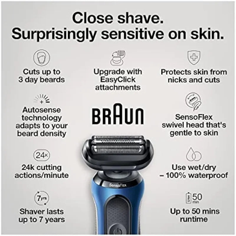 Electric Razor for Men Series 6 6020s SensoFlex Wet & Dry