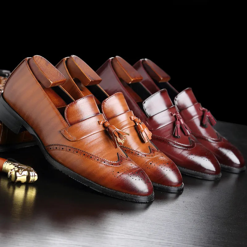 Factory leather casual formal dress shoes for men