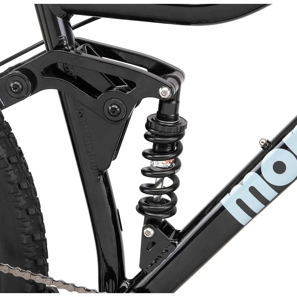 Mongoose Aluminum Men Women Mountain Bike, Full Suspension