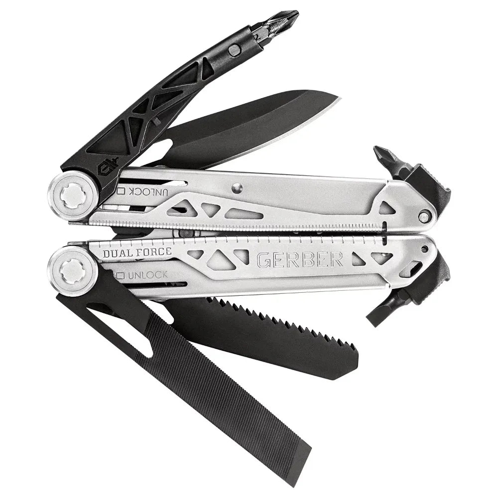 Dual-Force Multi-Tool Camping Equipment Multitool Silver