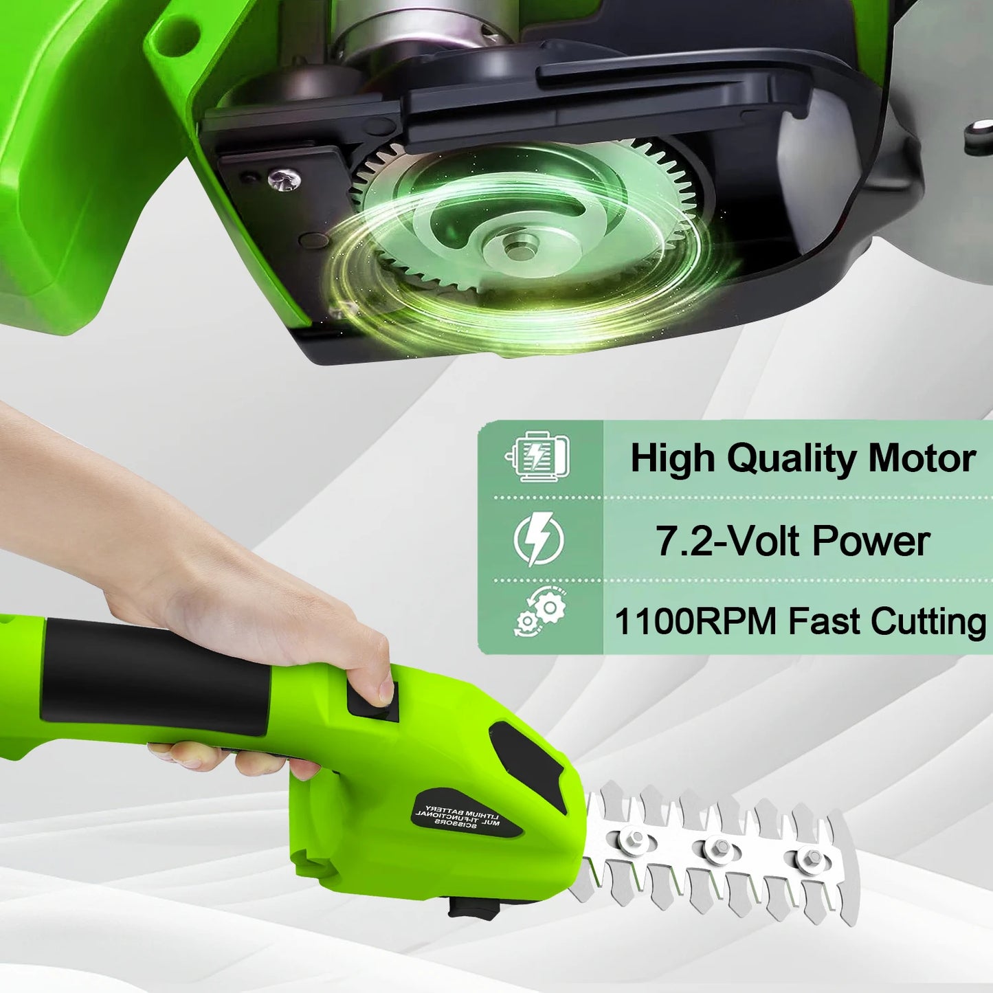 Cordless Trimmer Hand Held Grass Shear 7.2V Rechargeable Battery