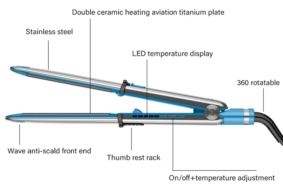 465℉ 100-240v Dual Voltage Professional Flat Iron