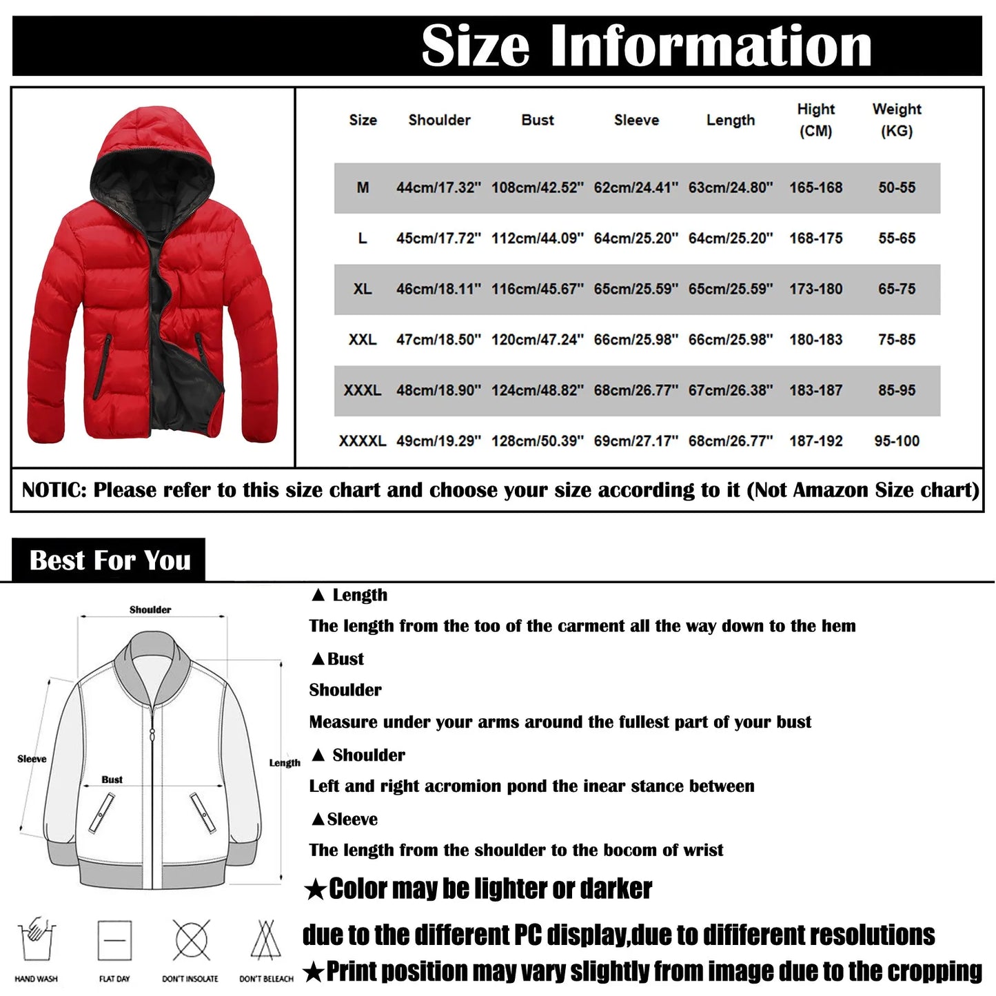 Men's Winter Warm Thick Hooded Parka Wind Protection