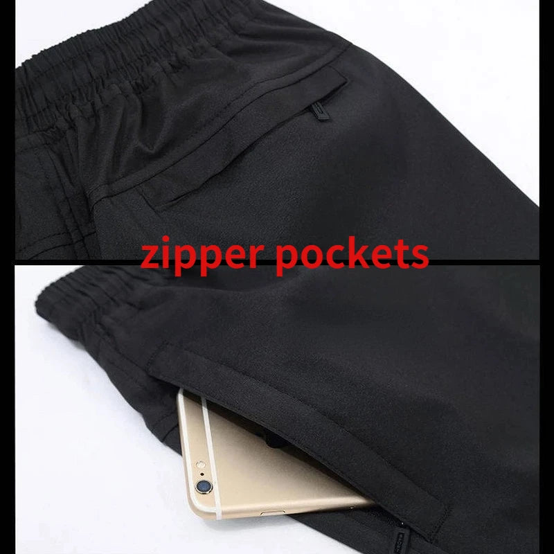 Men's  Breathable Elastic Waist Straight Wide Joggers