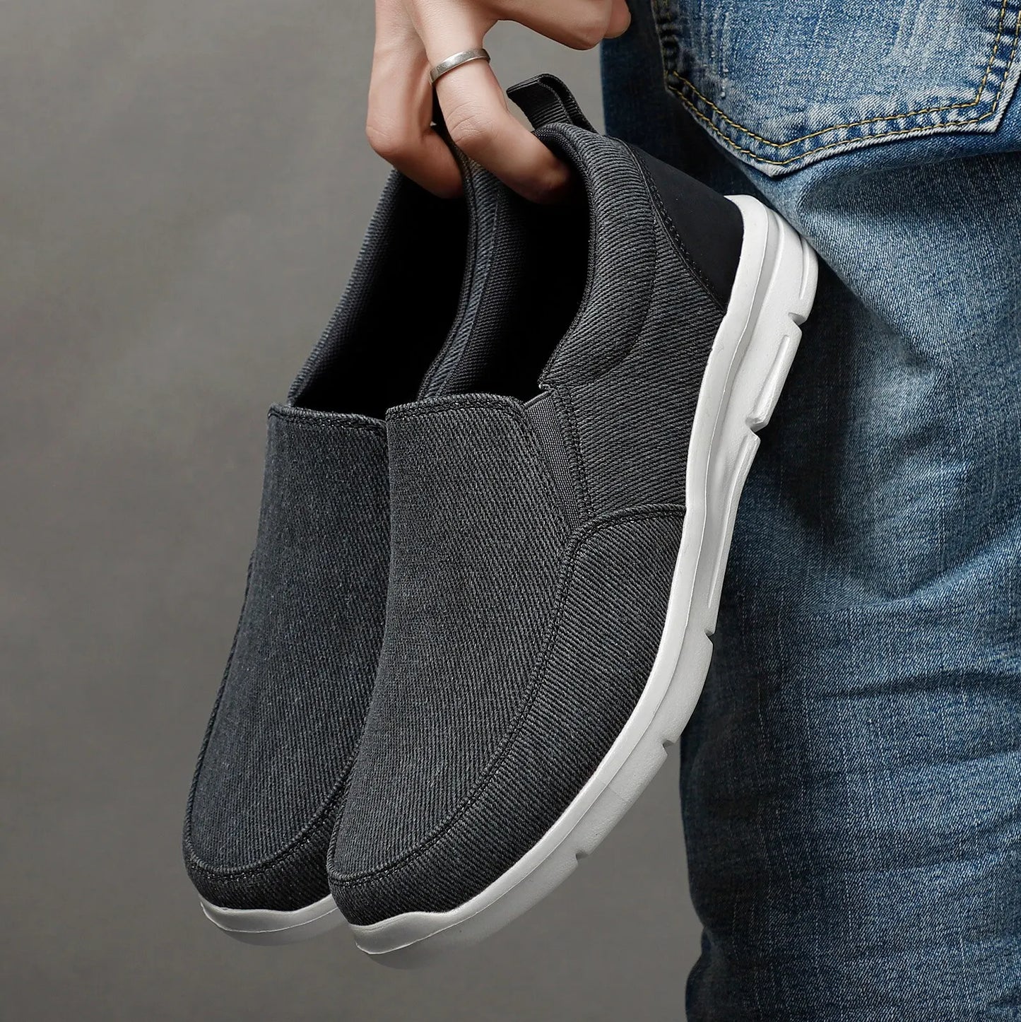 Canvas Shoes For Men, Breathable Comfortable Slip-On